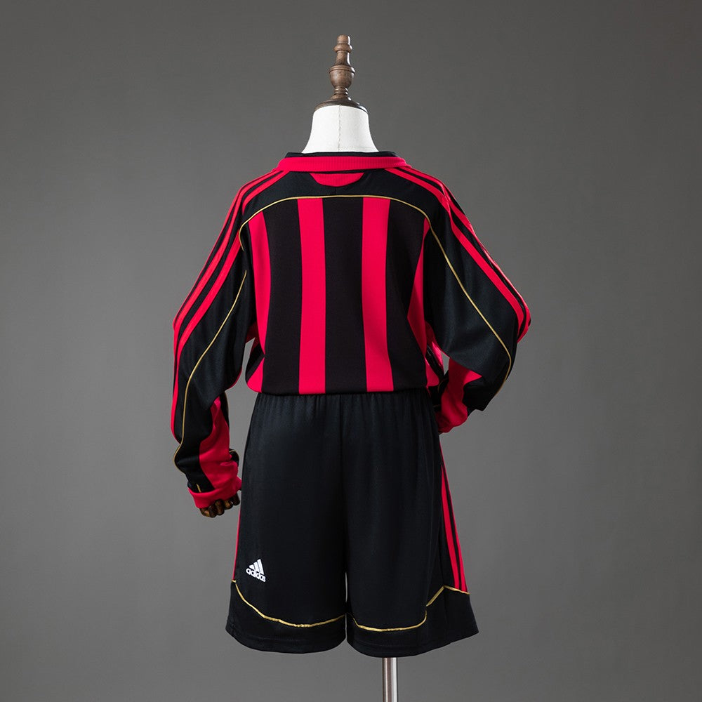 AC Milan 2006/2007 Home Long Sleeve Kids Retro Kit