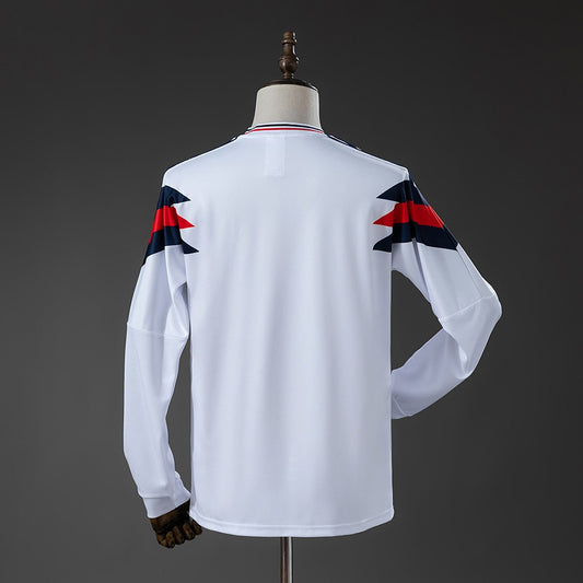 England 1990 Home Long Sleeve Retro Kit back view