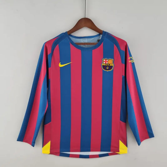 FC Barcelona Retro Home Kit 2005/06 Long Sleeve