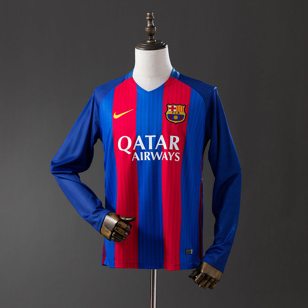 FC Barcelona Retro Home Kit 2016/17 Long Sleeve