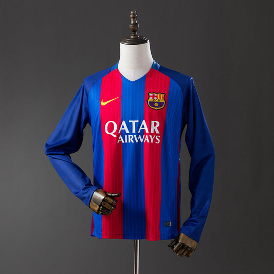 FC Barcelona Retro Home Kit 2016/17 Long Sleeve