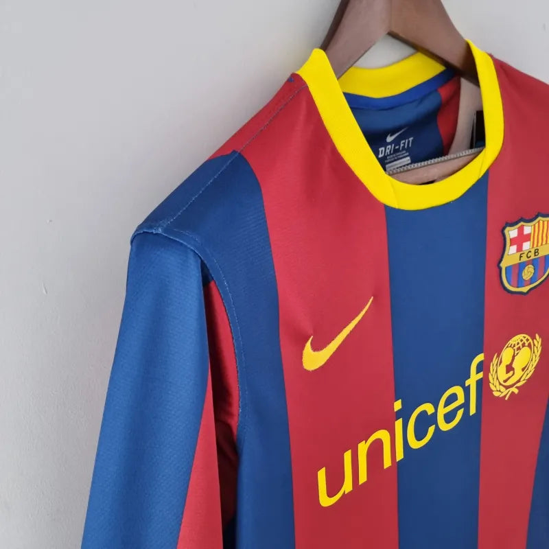 FC Barcelona Retro Home Kit 2010/11 Long Sleeve