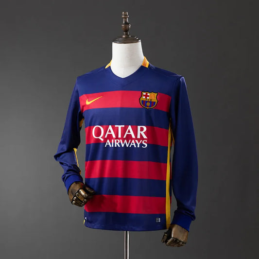 FC Barcelona Retro Home Kit 2015/16 Long Sleeve