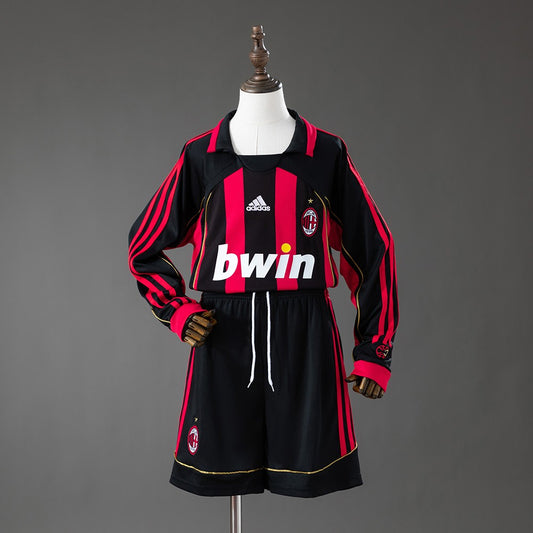 AC Milan 2006/2007 Home Long Sleeve Kids Retro Kit