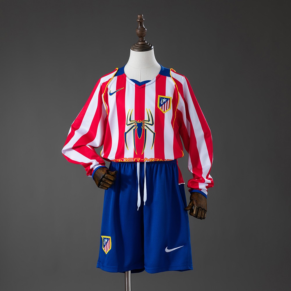 Atlético de Madrid 2004/2005 Home Long Sleeve Kids Retro Kit