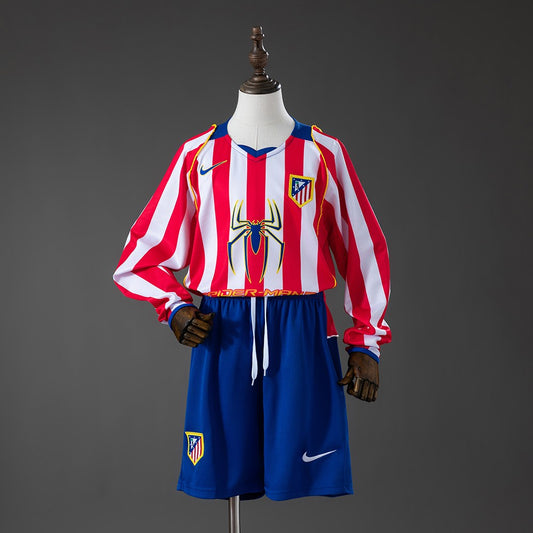 Atlético de Madrid 2004/2005 Home Long Sleeve Kids Retro Kit