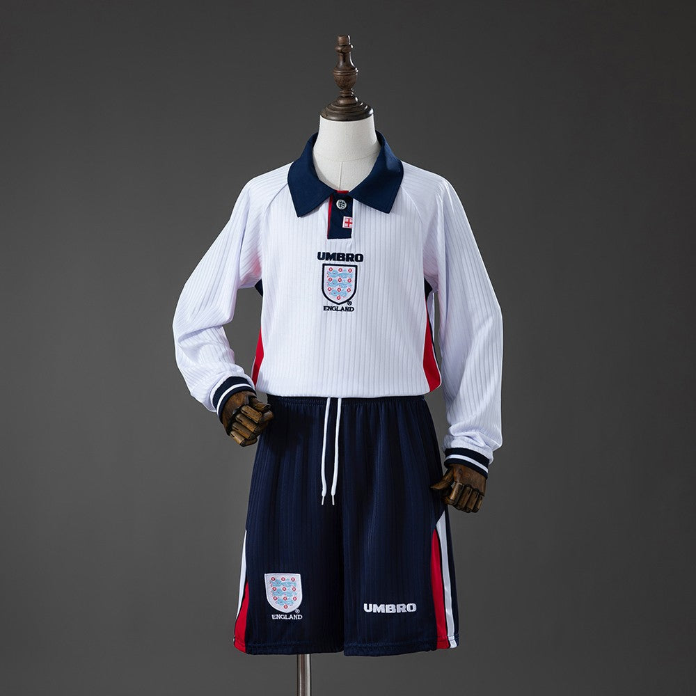 England 1998 Home Long Sleeve Kids Retro Kit
