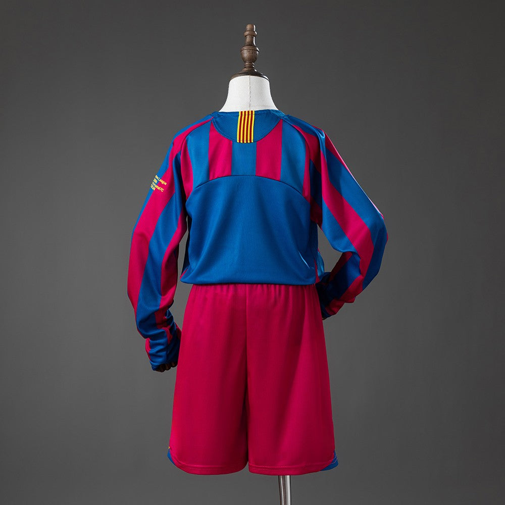 FC Barcelona 2005/2006 Home Long Sleeve Kids Retro Kit