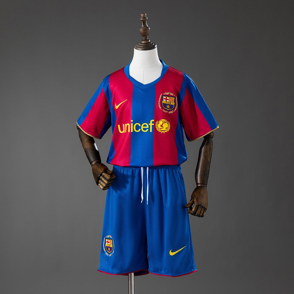 FC Barcelona 2007/2008 Home Kids Retro Kit