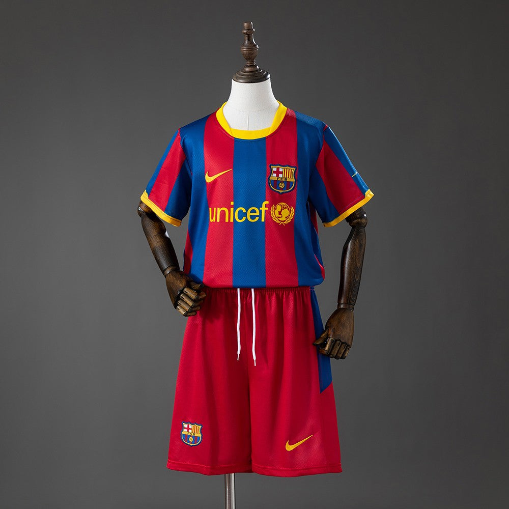 FC Barcelona 2010/2011 Home Kids Retro Kit