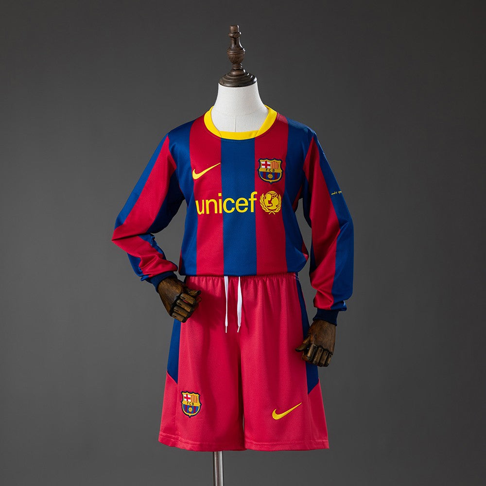 FC Barcelona 2010/2011 Home Long Sleeve Kids Retro Kit
