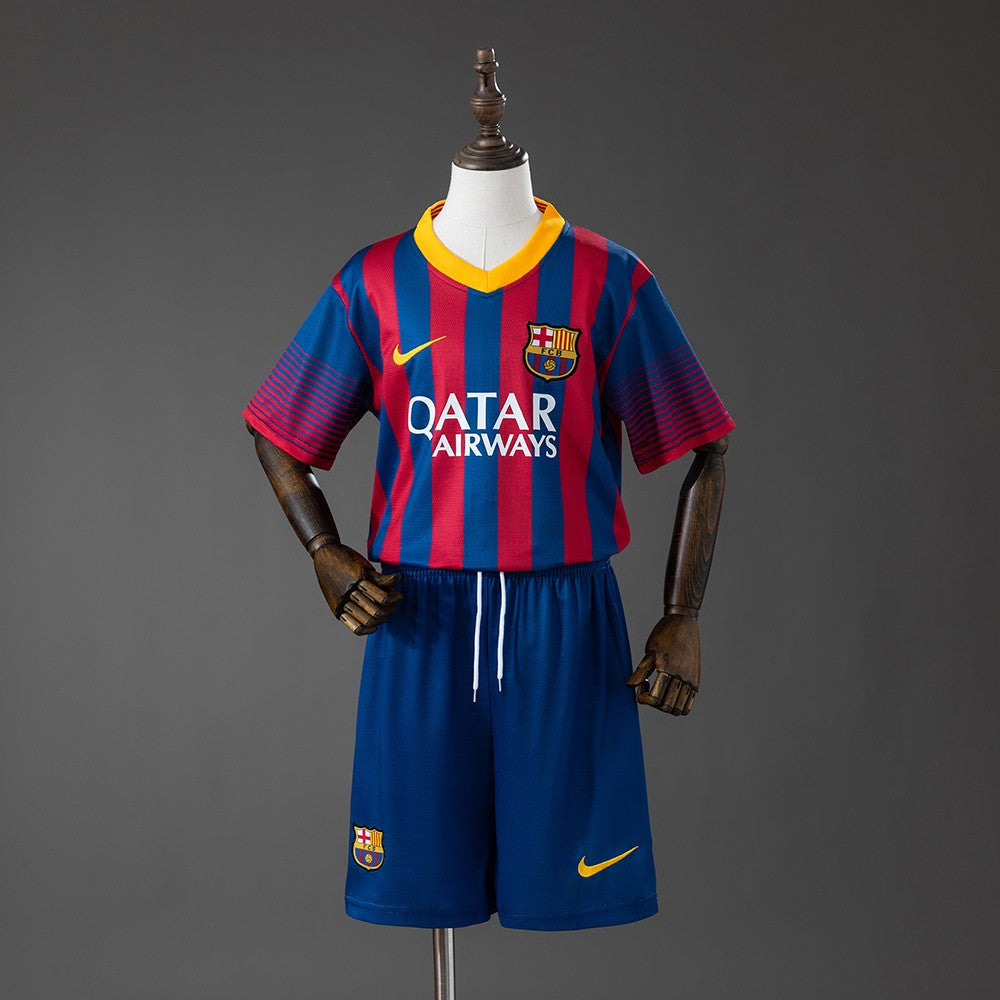 FC Barcelona 2013/2014 Home Kids Retro Kit