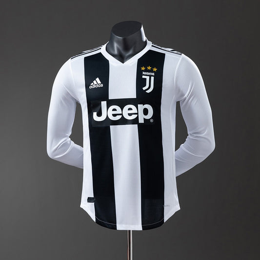 Juventus 2018/2019 Home Long Sleeve Player Retro Kit