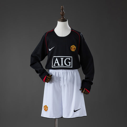 Manchester United 2007/2008 Away Long Sleeve Kids Retro Kit