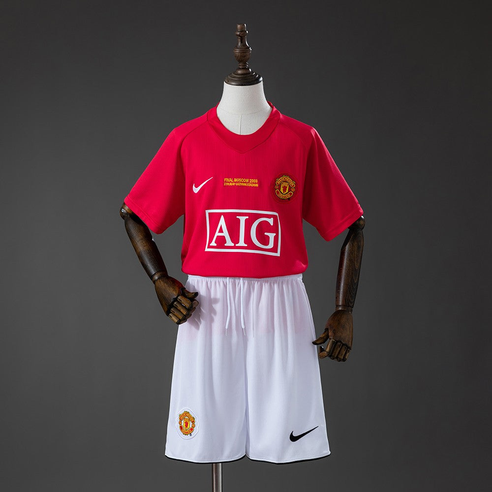 Manchester United 2007/2008 Home Kids Retro Kit