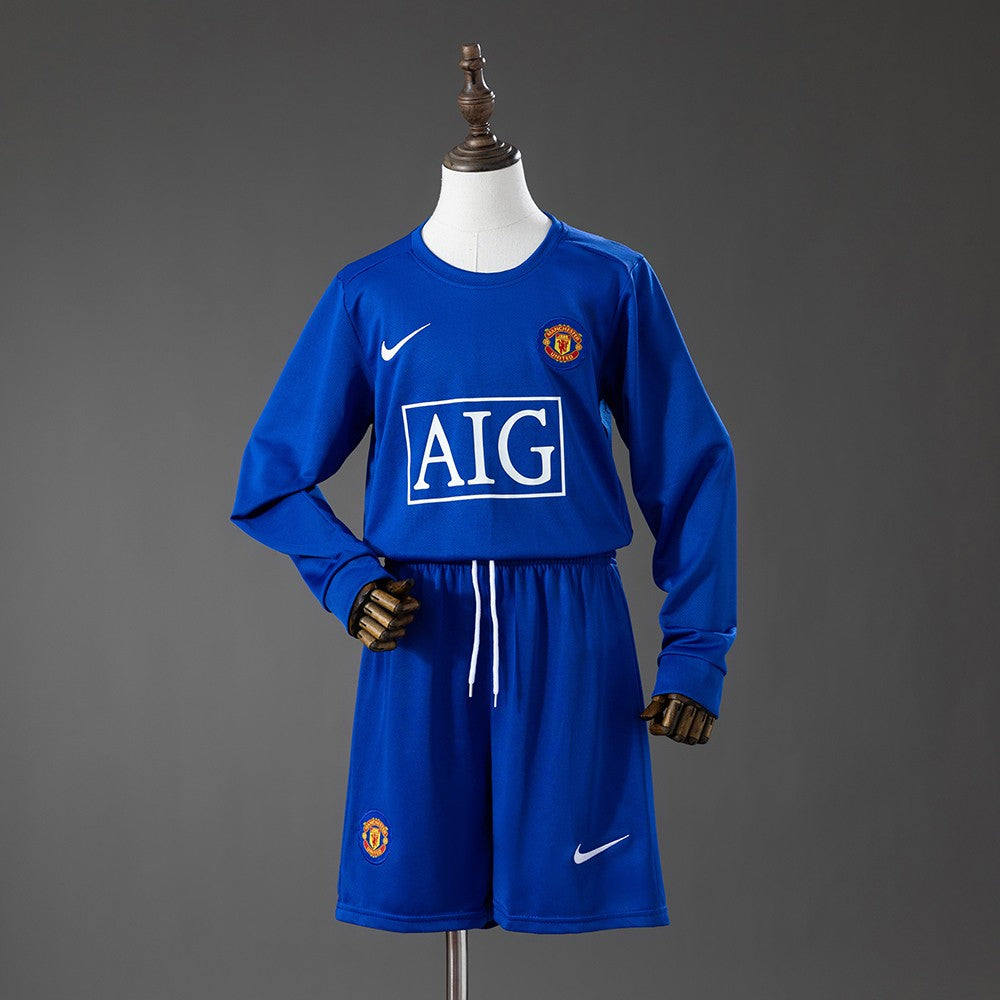 Manchester United 2008/2009 Third Long Sleeve Kids Retro Kit