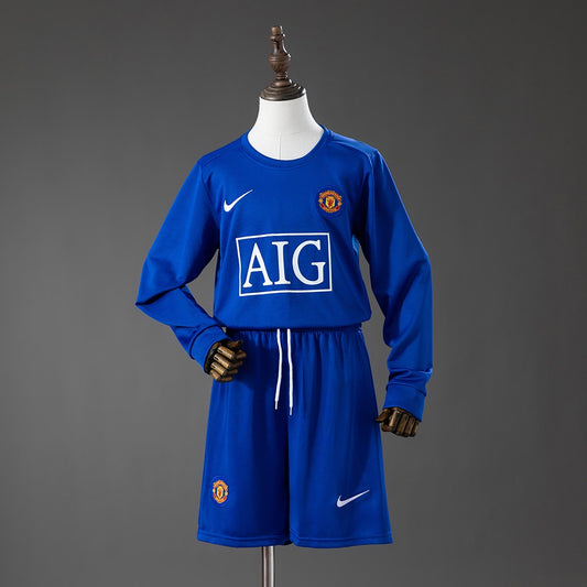 Manchester United 2008/2009 Third Long Sleeve Kids Retro Kit