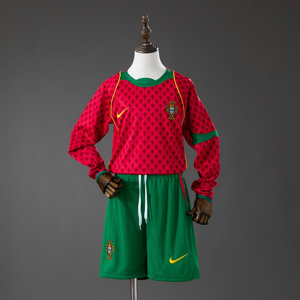 Portugal 2004 Home Long Sleeve Kids Retro Kit
