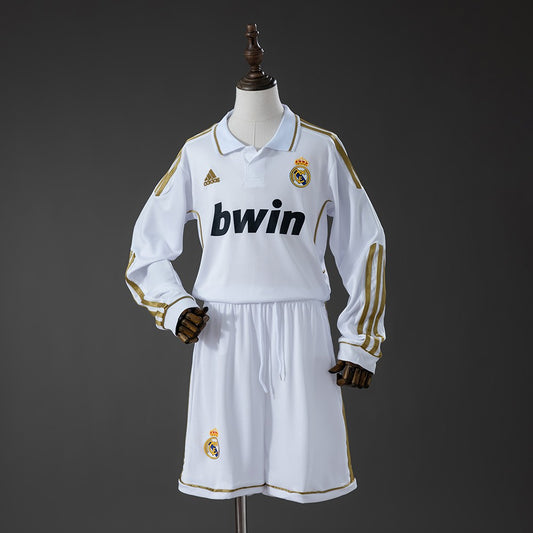 Real Madrid 2011/2012 Home Long Sleeve Kids Retro Kit