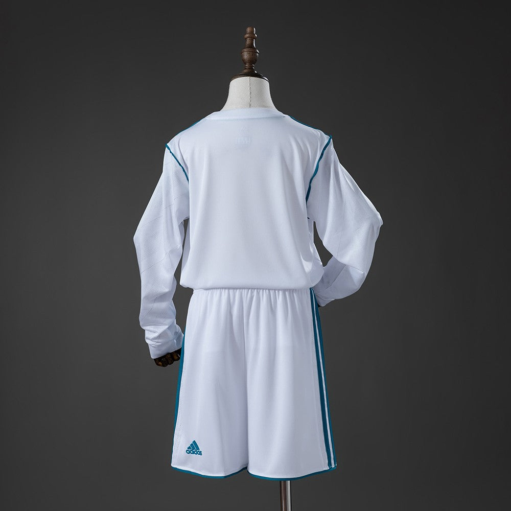 Real Madrid 2017/2018 Home Long Sleeve Kids Retro Kit