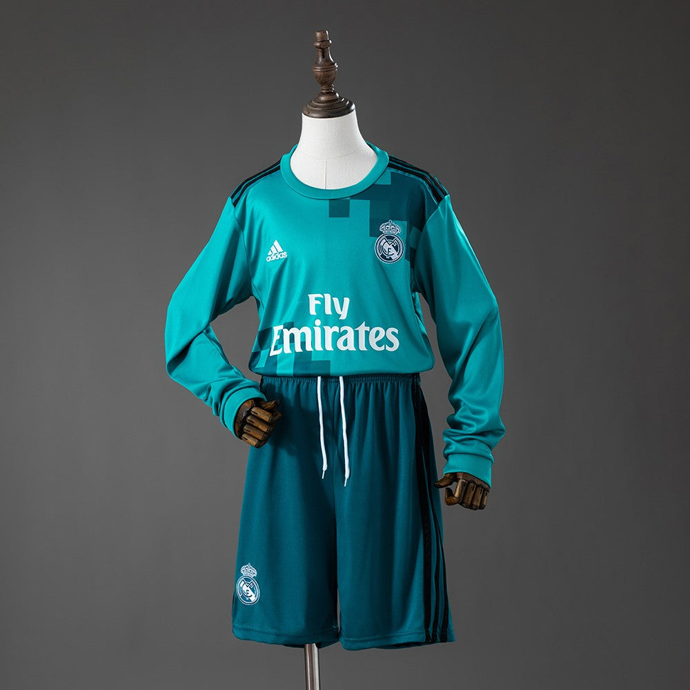 Real Madrid 2017/2018 Third Long Sleeve Kids Retro Kit