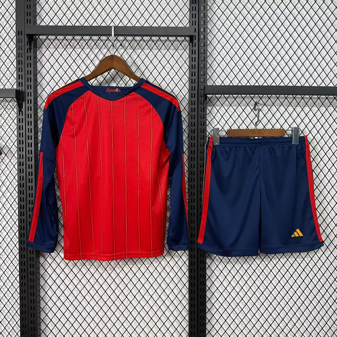Spain Home Kids Long Sleeve Kit World Cup 2026