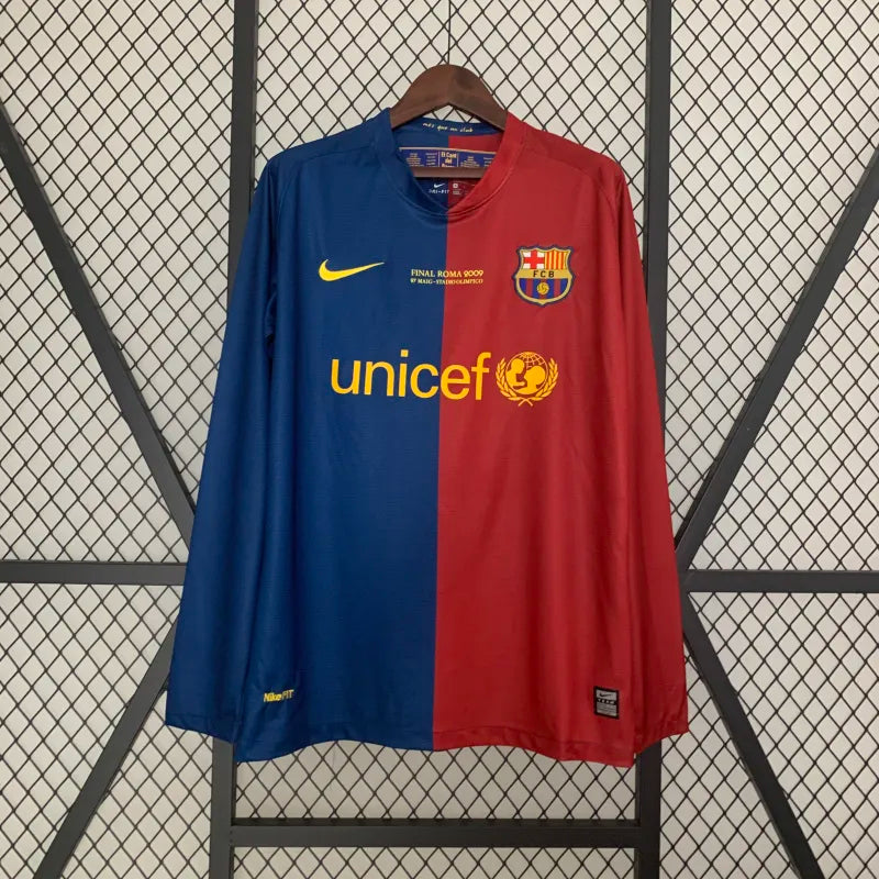 FC Barcelona Retro Home Kit 2008/09 Long Sleeve