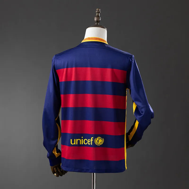 FC Barcelona Retro Home Kit 2015/16 Long Sleeve