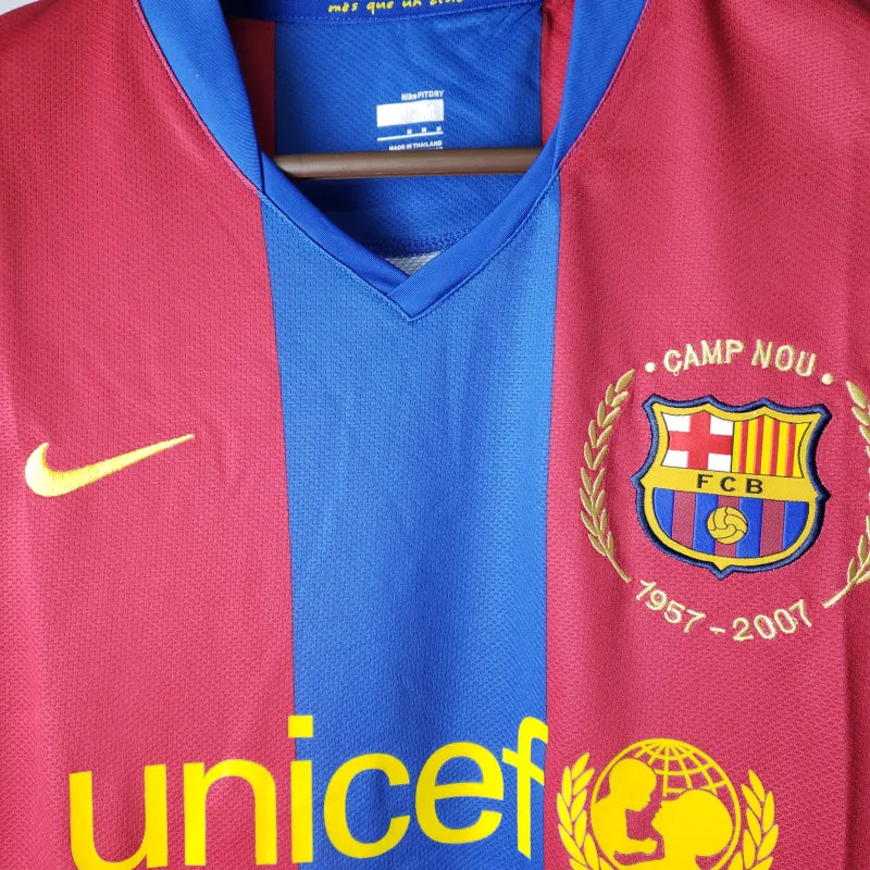 FC Barcelona Retro Home Kit 2007/08 Long Sleeve