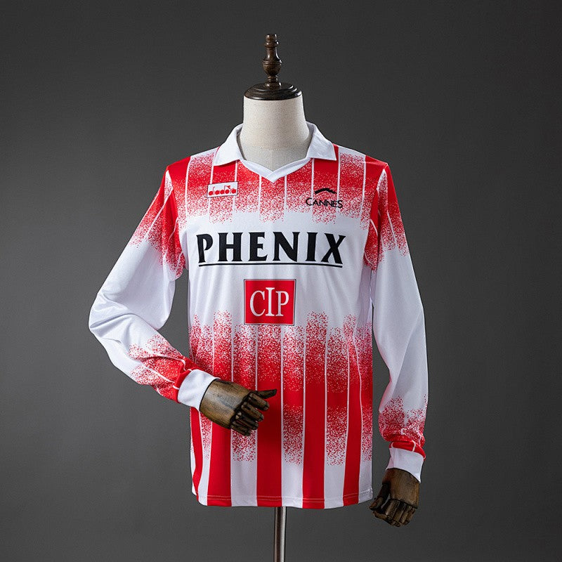 AS Cannes 1991/92 Home Long Sleeve Retro Kit front view
