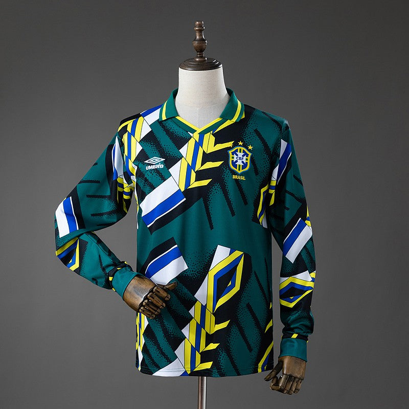 Brazil 1996/97 Goalkeeper Long Sleeve Retro Kit front view