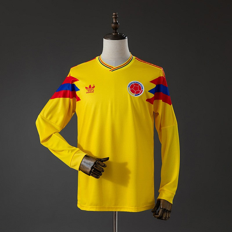 Colombia 1990 Originals Retro Home Long Sleeve Kit front view
