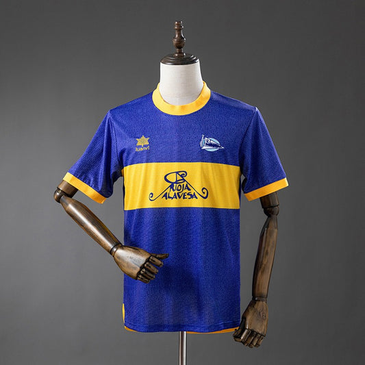 Deportivo Alavés 2000/01 Home UEFA Champions League Final Retro Kit front view