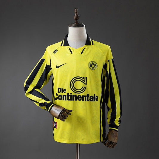 Borussia Dortmund 1996/97 Home Long Sleeve Retro Kit front view