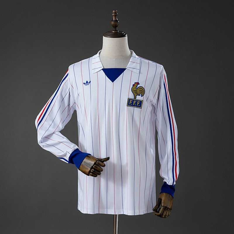 France 1980/82 Away Long Sleeve Retro Kit front view