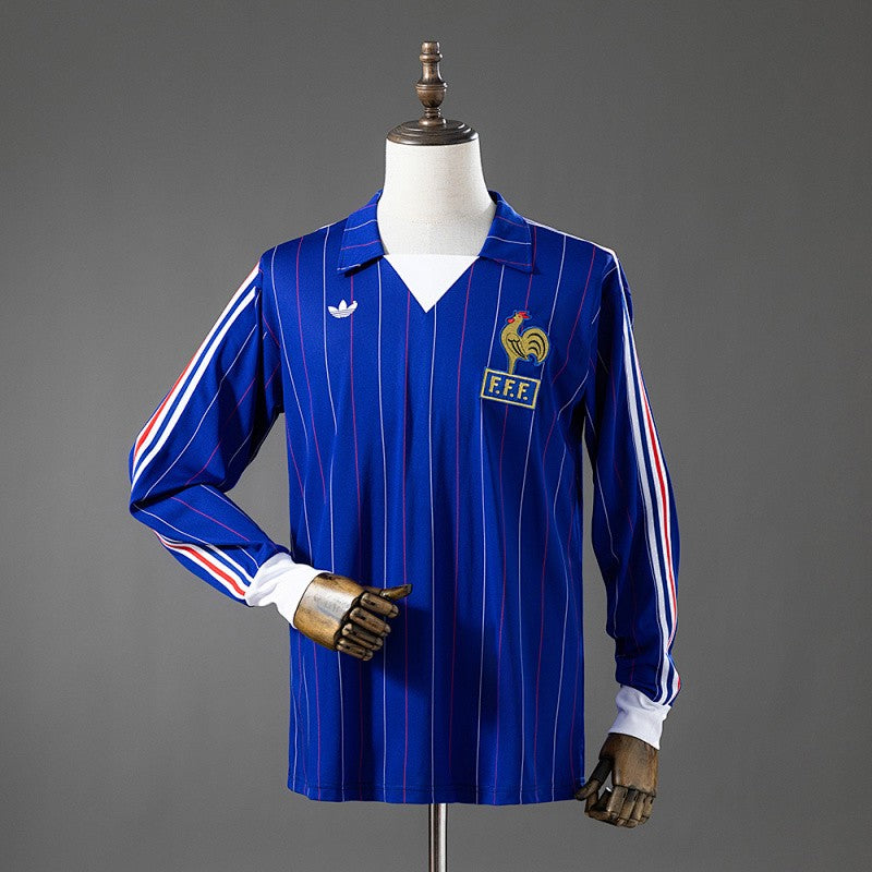 France 1980/82 Home Long Sleeve Retro Kit front view