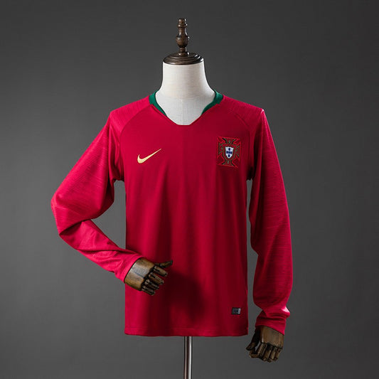 Portugal 2018 Home Long Sleeve Retro Kit front view