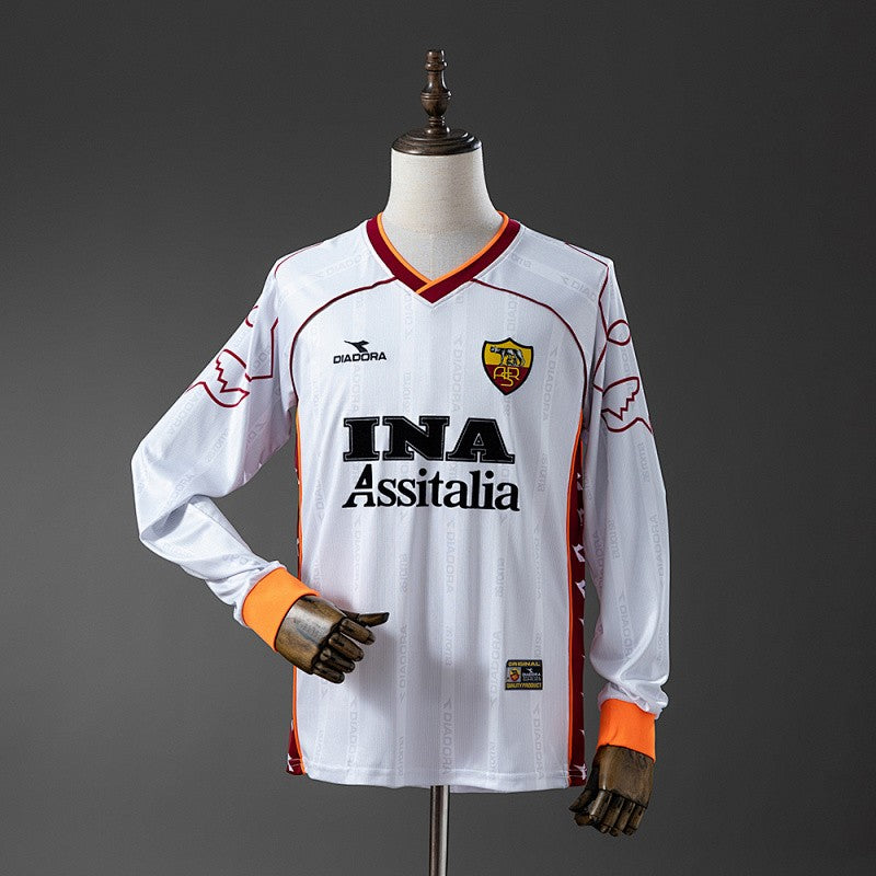 AS Roma 1999/00 Away Long Sleeve Retro Kit front view