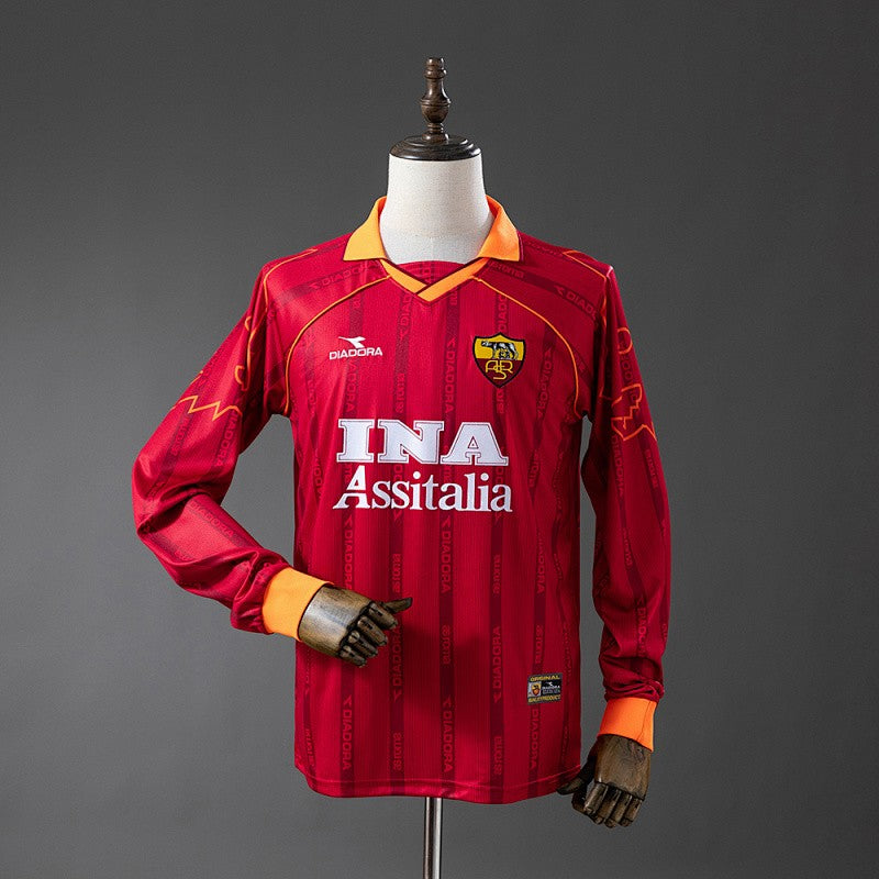 AS Roma 1999/00 Home Long Sleeve Retro Kit front view