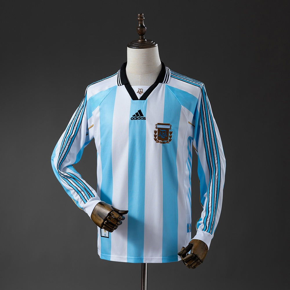 Argentina 1998 Home Long Sleeve Retro Kit front view