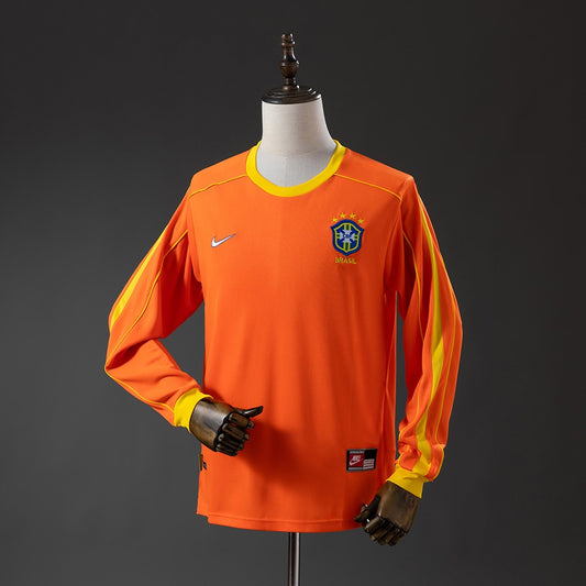 Brazil 1998 Goalkeeper Long Sleeve Retro Kit front view
